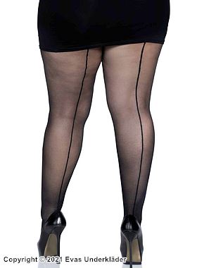 Klassische Strumpfhose, Naht hinten, Plus Size